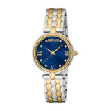 Just Cavalli Women's Two Tone Silver & Gold Color Watch with Dark Blue Dial