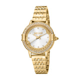 Just Cavalli Women's Gold Color Watch with Silver Dial and Gold Metal Bracelet