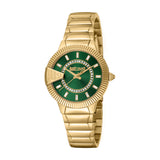 Just Cavalli Women's Watch, Gold Color Case with Dark Green Dial and Gold Color Metal Bracelet