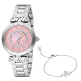 Just Cavalli Women's  Silver ColorWatch With Light Pink MOP Dial And Stainless Steel Metal Bracelet
