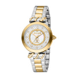 Just Cavalli Women's Gold Watch with White MOP Dial and Two Tone Metal Bracelet