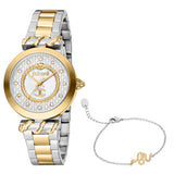 Just Cavalli Women's Gold Watch with White MOP Dial and Two Tone Metal Bracelet