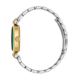 Just Cavalli Women's Watch - Gold Color Case, Dark Green MOP Dial, Two Tone Silver & Gold Color Metal Bracelet