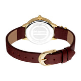 Just Cavalli Women's Watch with Gold Case and Burgundy Leather Strap