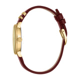 Just Cavalli Women's Watch with Gold Case and Burgundy Leather Strap
