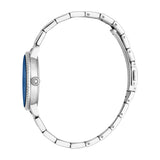 Just Cavalli Women's Silver Watch with Dark Blue Dial and Stainless Steel Metal Bracelet