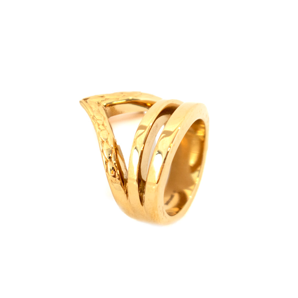 Just Cavalli Ring With V Logo Size 6