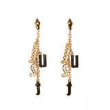 حلق جست كافالي ذهبي مع تعليقة Just Cavalli