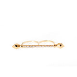 Just Cavalli Ring Gold Color Two Hole With Stone & Snake Head Both Side