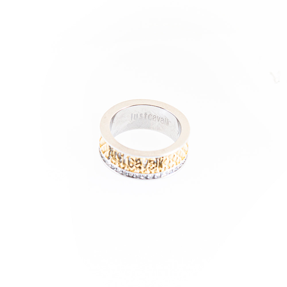 Just Cavalli Ring Ip Gold With Stone With Just Cavalli Logo Size 7