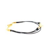 Just Cavalli Black String Bracelet With Ip Gold Snake Design