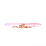 Just Cavalli Pink String Bracelet With Rose Ip Gold Snake Design