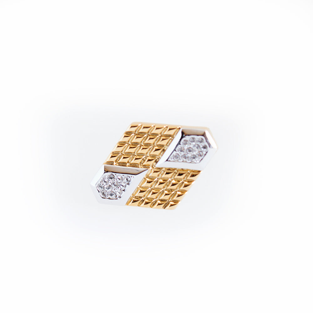 Just Cavalli Ring Ip Gold & Diamond Shape With Stone