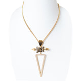 Just Cavalli Ip Gold Necklace With Just Logo & Triangle Pendant