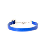 Just Cavalli Blue Leather Bracelet With Animal Logo Design