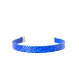 Just Cavalli Blue Leather Bracelet With Animal Logo Design