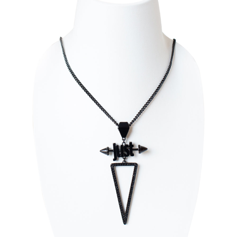 Just Cavalli Neckalce Black With Just & Triangle Pendant & Stone | Fashion Jewellery | GCC | Jewellery | Necklace | SP | Women Necklaces | Womens Just Cavalli Neckalce Black With Just & Triangle Pendant & Stone | Fashion Jewellery | GCC | Jewellery | Necklace | SP | Women Necklaces | Womens