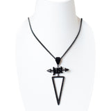 Just Cavalli Neckalce Black With Just & Triangle Pendant & Stone
