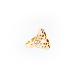 Just Cavalli Ip Gold Ring With Head & Stone Design Size 7