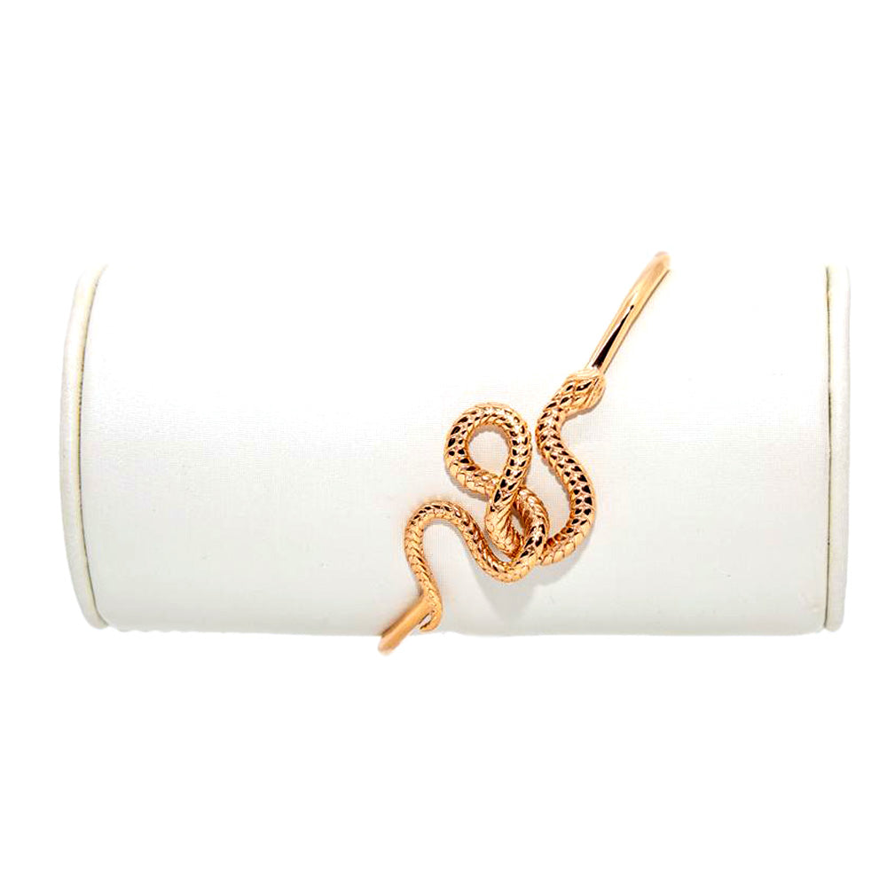 Just Cavalli Bangle Ip Rose Gold Open Style With Snake Design