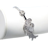 سوار جست كافالي شكل جناح الملاك مفتوح مع حجر وشعار JC