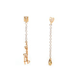 Just Cavalli Earrings Ip Gold & Dangling With Just Cavalli Logo & Snake Head