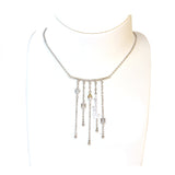 عقد جست كافالي فضي مع تعليقة طويلة على شكل شعار Just Cavalli ورأس أفعى