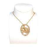 Just Cavalli Necklace Ip Gold Chain With Just Cavalli Logo & Snake Pendant