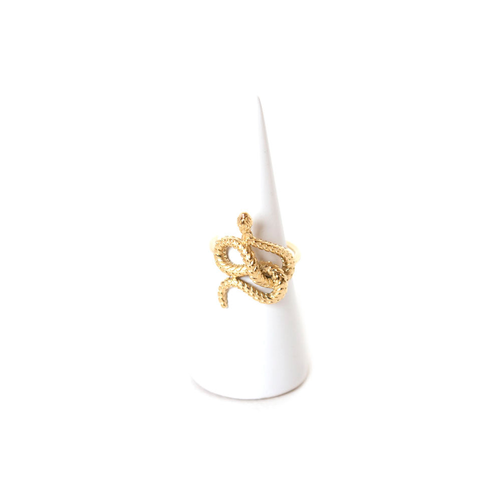 Just Cavalli Ring Ip Gold Open Style With Snake Design