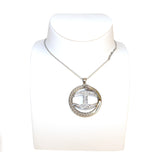 Just Cavalli Necklace Chain With Round Snake & Jc Logo Pendant