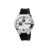 Just Cavalli Men's Watch With White Dial & Black Rubber Strap