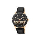 Just Cavalli Men'S Watch Ip Yellow Gold Case Black Dial