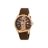 Just Cavalli Men'S Watch Ip Rose Gold Case Brown Dial & Strap