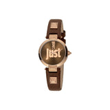 ساعة جست كافالي نسائية ذهبية وردية اللون مع سوار من الجلد