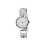 ساعة جست كافالي كرونوغراف نسائية مع سوار ماش فضي