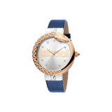 Just Cavalli Ladies Watch Ip Rose Gold Case With Blue LeatherÂ  Strap