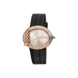 Just Cavalli Ladies Watch Animal Print Dial With Black Leather Strap