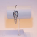 Just Cavalli Bracelet Silver 2 Chain With Oval Shape Style & Snake Design