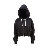 Jijil Women's Zip Up Crop Hoodie
