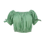 Jijil Checked Cotton Green Blouse SS22
