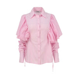 Jijil Women's Striped Long Sleeves Shirt