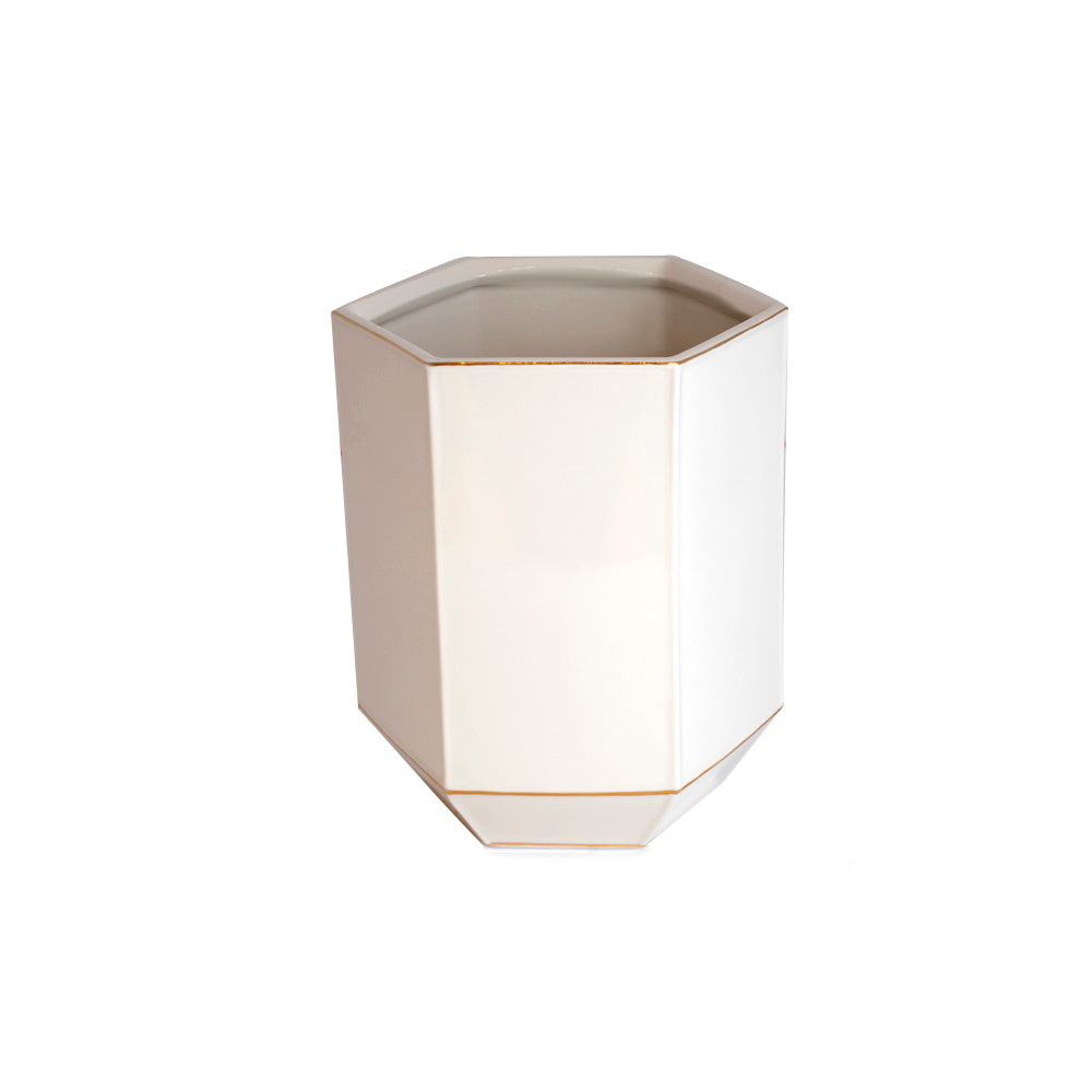 J.Queen New York St. Honore Waste Basket White | Accessories