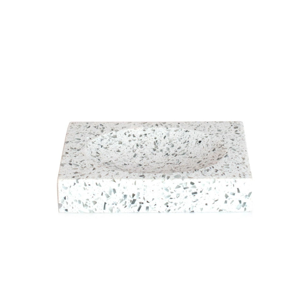 J.Queen New York Terrazo Soap Dish Light Grey | Accessories J.Queen New York Terrazo Soap Dish Light Grey | Accessories