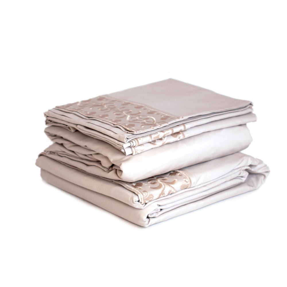 J.Queen New York Sicily Sheet Set Pearl King Size | Beddings J.Queen New York Sicily Sheet Set Pearl King Size | Beddings