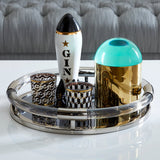 Jonathan Adler Round Jacques Tray - Nickel/Smoke