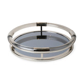 Jonathan Adler Round Jacques Tray - Nickel/Smoke
