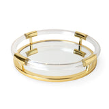 Jonathan Adler Round Jacques Tray - Brass/Clear