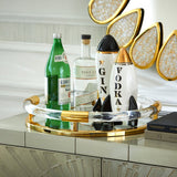 Jonathan Adler Round Jacques Tray - Brass/Clear