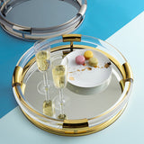 Jonathan Adler Round Jacques Tray - Brass/Clear