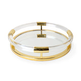 Jonathan Adler Round Jacques Tray - Brass/Clear